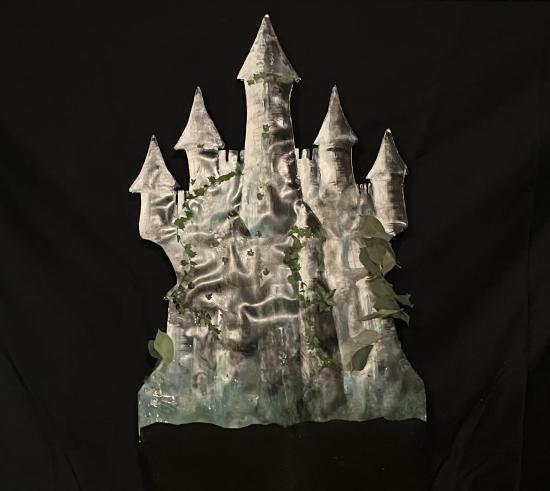 Château médiéval avec cinq tourelles