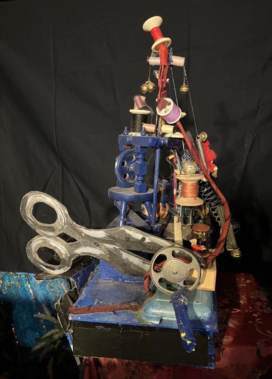 Machine à coudre de cordonnier, de profil