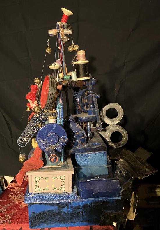 Machine à coudre de cordonnier, de profil