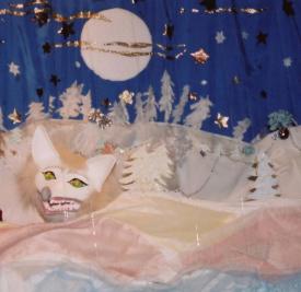 Renard blanc dans la neige