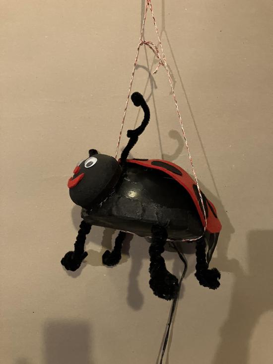 Coccinelle rouge à points noirs