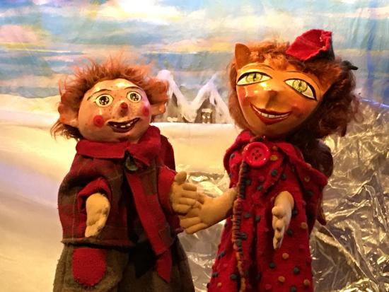 Tom et Hermeline dans un paysage neigeux